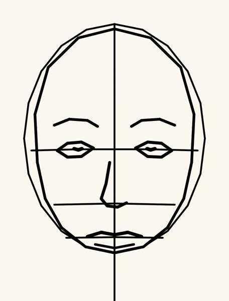 หน้าคนที่ AI วาดครั้งแรกก่อนเรียน เส้นแข็งเป็นเหลี่ยม