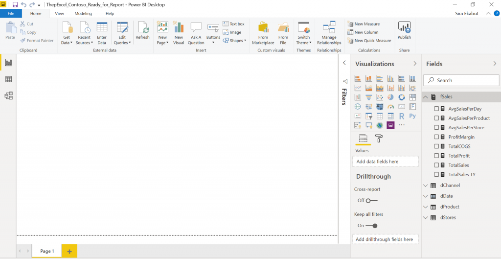 Power BI ตอนที่ 04: สร้าง Report แรก ใน Power BI 2