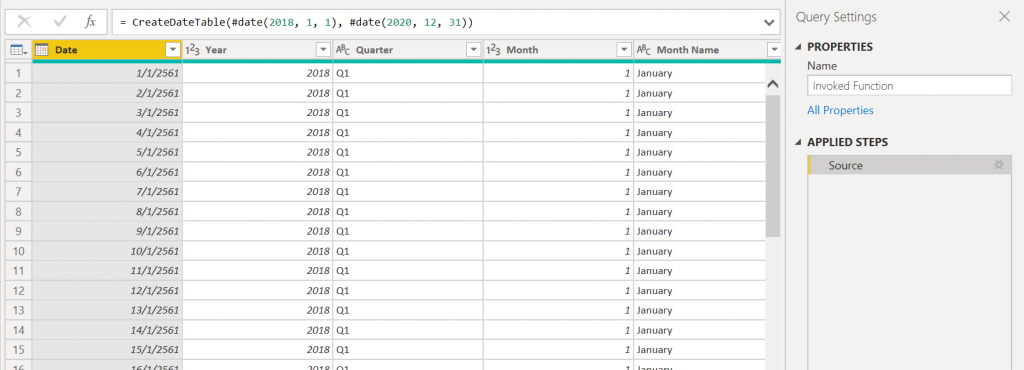 สูตรสำเร็จรูปสำหรับสร้าง Date Table ด้วย DAX และ Power Query M Code 227