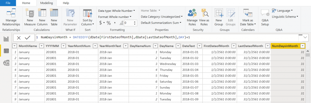 สูตรสำเร็จรูปสำหรับสร้าง Date Table ด้วย DAX และ Power Query M Code 225