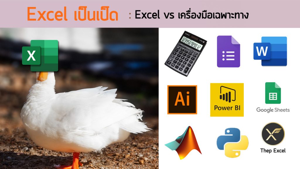 Excel เป็น Super เป็ด : Excel vs เครื่องมือเฉพาะทาง