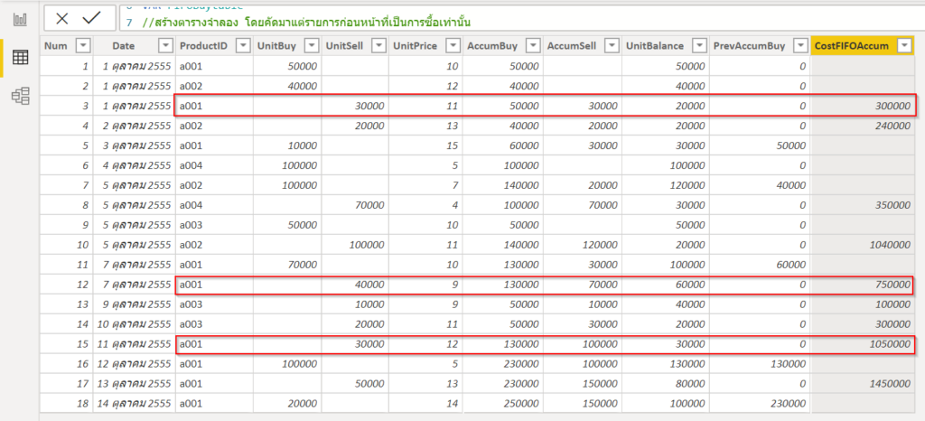 Power BI ตอนที่ 20 : การคำนวณต้นทุนแบบ FIFO ด้วย DAX 6