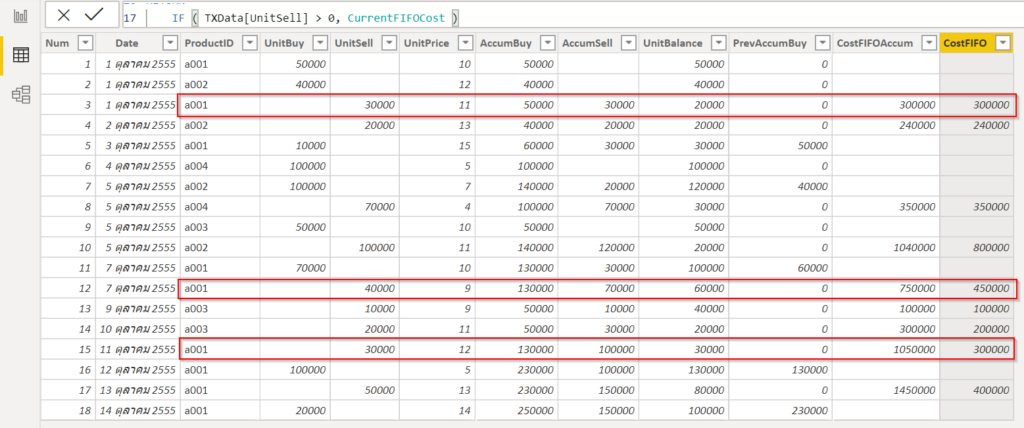 Power BI ตอนที่ 20 : การคำนวณต้นทุนแบบ FIFO ด้วย DAX 7