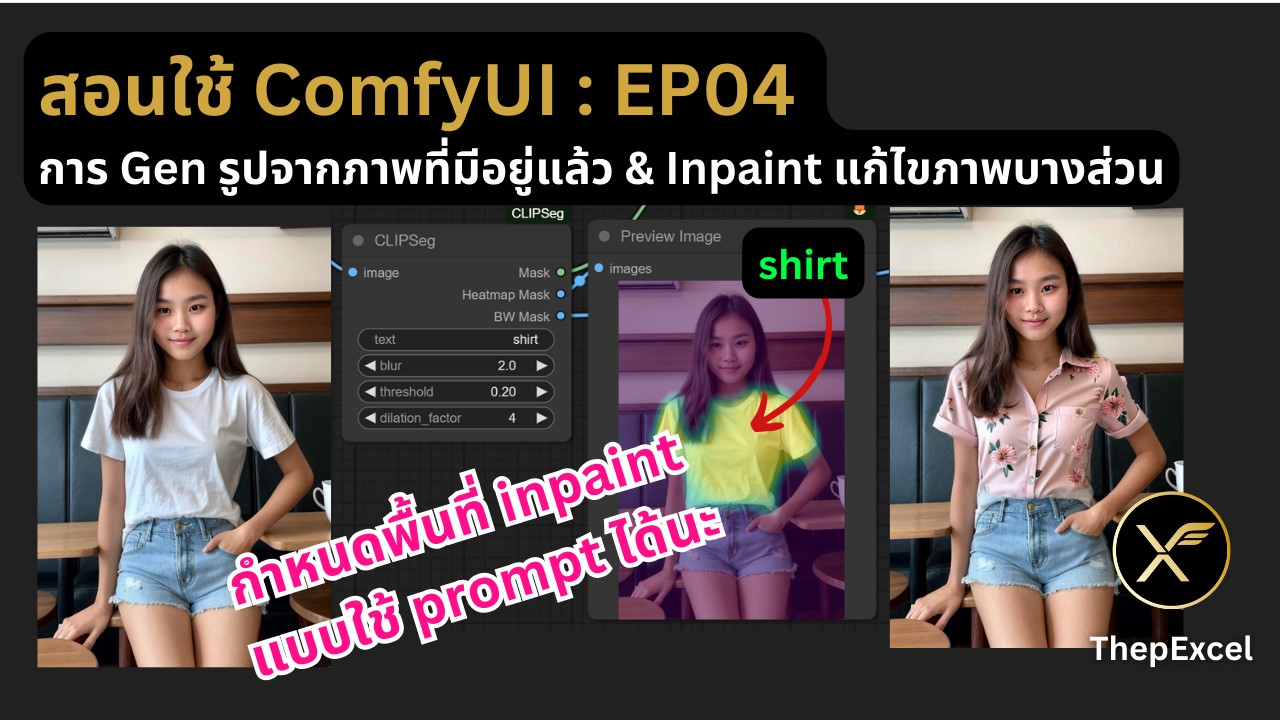 สอนใช้ ComfyUI EP04 : Image to Image และเทคนิค Smart Inpaint
