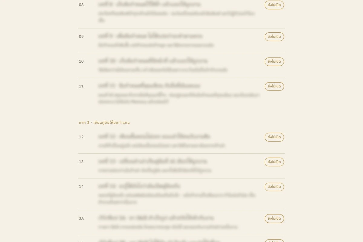 สารบัญภาคหลังของเล่มเต็ม 23 บท