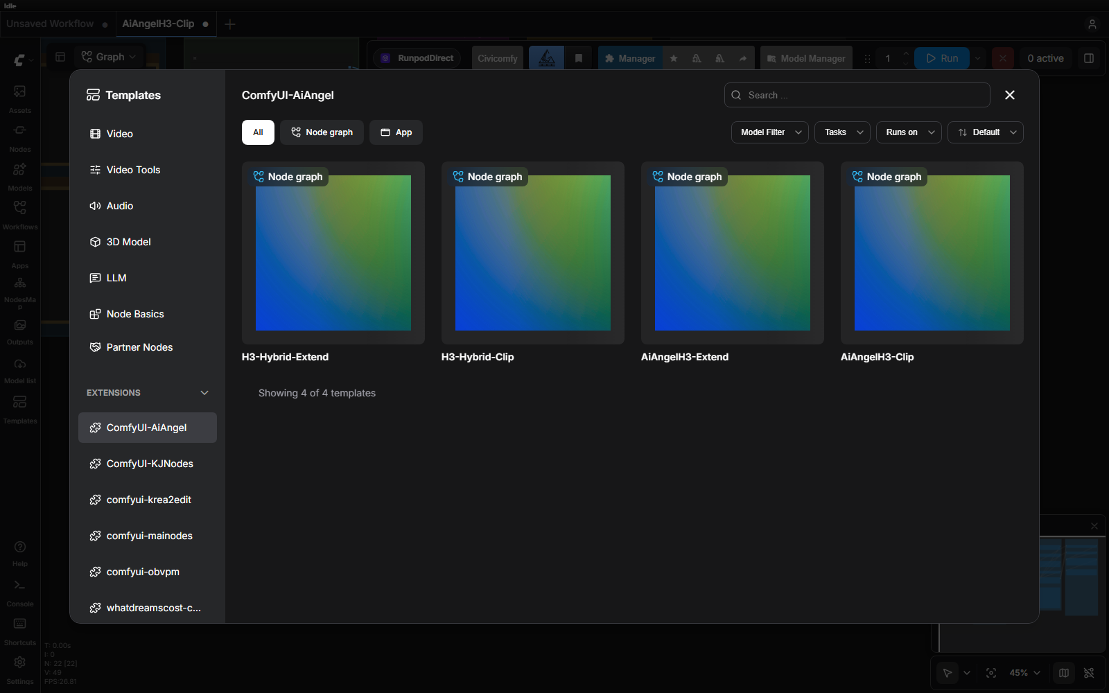ComfyUI Templates: ComfyUI-AiAngel กับ workflow ชื่อใหม่ทั้ง 4